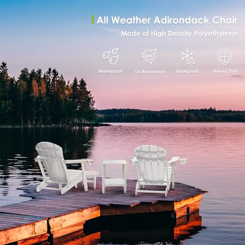 Adirondack-Chairs-with-Ottoman-Set-of-2-Folding-Retractable-Footrest-HDPE-Plastic-All-Weather-Fire-Pit-Chair-Cup-Holders-White-for-Outdoor-Poolside
