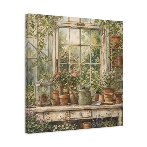 Toile jardin serre de fenetre pour sublimer le mur au-dessus de la cheminee