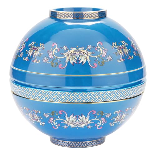 Hong Guanyao Luxury Chinese Dinnerware Set, 18-Piece Bone China Plates and Bowls Collection with Gold Trim, Traditional Lotus Pattern Ceramic Dining Set for 4