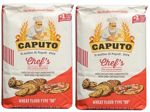 Antimo Caputo Chefs Flour 2.2 LB (Pack of 2) - Italian Double Zero 00 - Soft Wheat for Pizza Dough,...