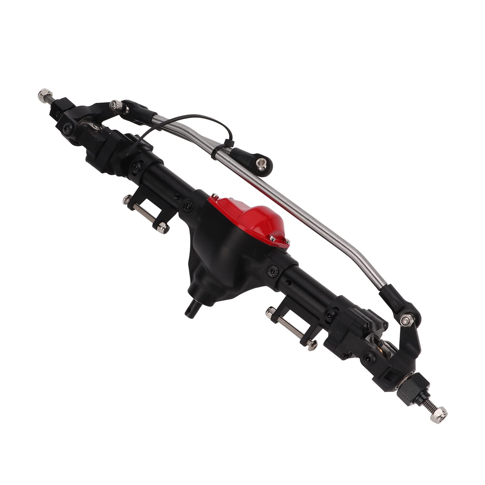 Zestaw Metalowej Przedniej Osi Portalowej CNC do Samochodu Gąsienicowego Axial SCX10 /10 RC — Zwiększona wydajność i trwałość (BLACK)