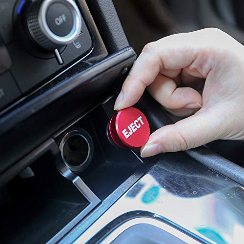 Image of 3 Pack Billet Aluminum Car Cigarette Lighter Plug Replacement, EJECT Button Universal Push Button Fits Most Automotive Vehicles (Red EJECT & FIRE & PANIC)