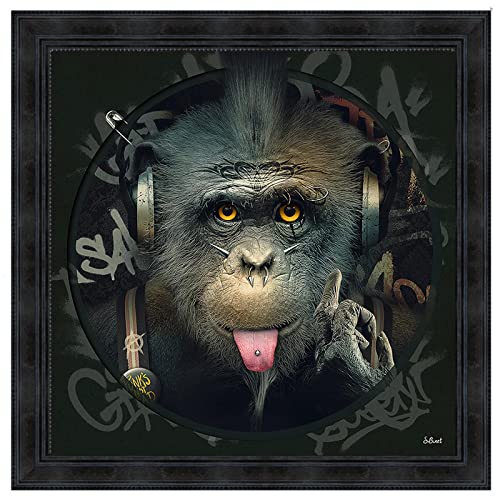 Toile singe animaux graffiti art pour sublimer un mur de salon vide