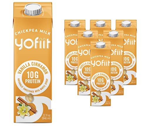 Yofiit Vanilla Cinnamon Plant Based Milk with Pea Protein and Flax - More Protein than Almond Milk - Non Dairy...