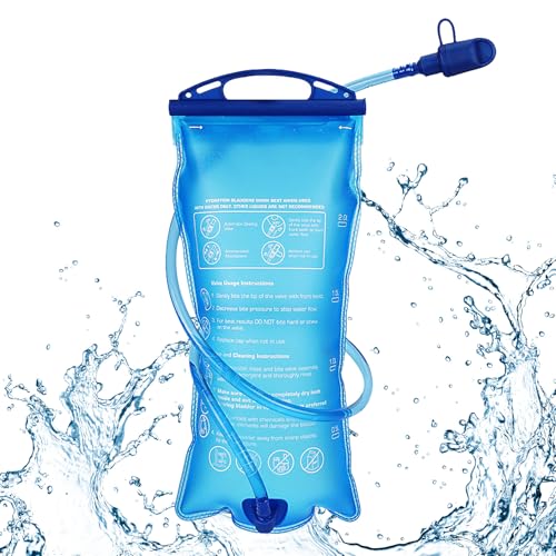 2L Water Bladder 2L Leak-Proof Hydration Bladders, BPA Free Hydration Packs Bags Pouch with Insulated Tube, Leakproof Water Reservoir for Backpack Hiking Running Cycling Camping Outdoor Sports