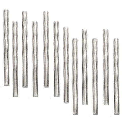 Fhioevt 12 Piezas Varilla Roscada M8 x 100 mm Varilla Atornillada Acero Inoxidable Barra de Varillas Totalmente Roscadas para...