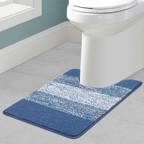 Enyhom Tapis de Toilette Ultra Doux Tapis WC Contour Antidérapant Lavable en Machine, Absorbant l'eau Tapis de Bain Extra Epais Tapis Salle de Bain 50 x 60...