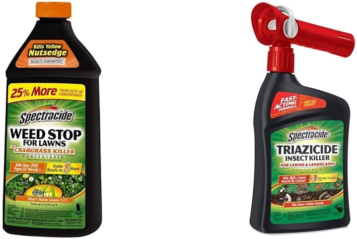 Weed Stop Plus Crabgrass Killer & Triazicide Insect Killer for Lawns Concentrates, 32 fl Oz