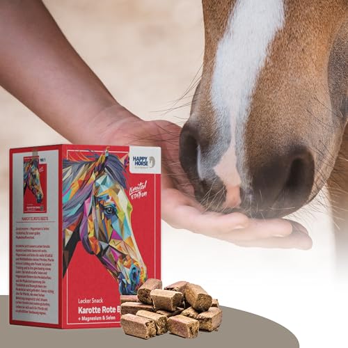 HAPPY HORSE Lecker Snack Karotte Rote Beete | 800 g | Pferdeleckerlis mit Magnesium & Selen für Muskelaufbau & Regeneration | Glutenfrei & magenfreundlich | Pferde Leckerlies mit Gemüse & Kräutern