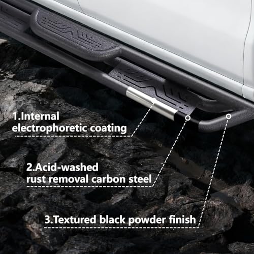 Estribos Running Boards 6.5 pulg Carbon Steel para Ford F-250 F-350 miniatura 4