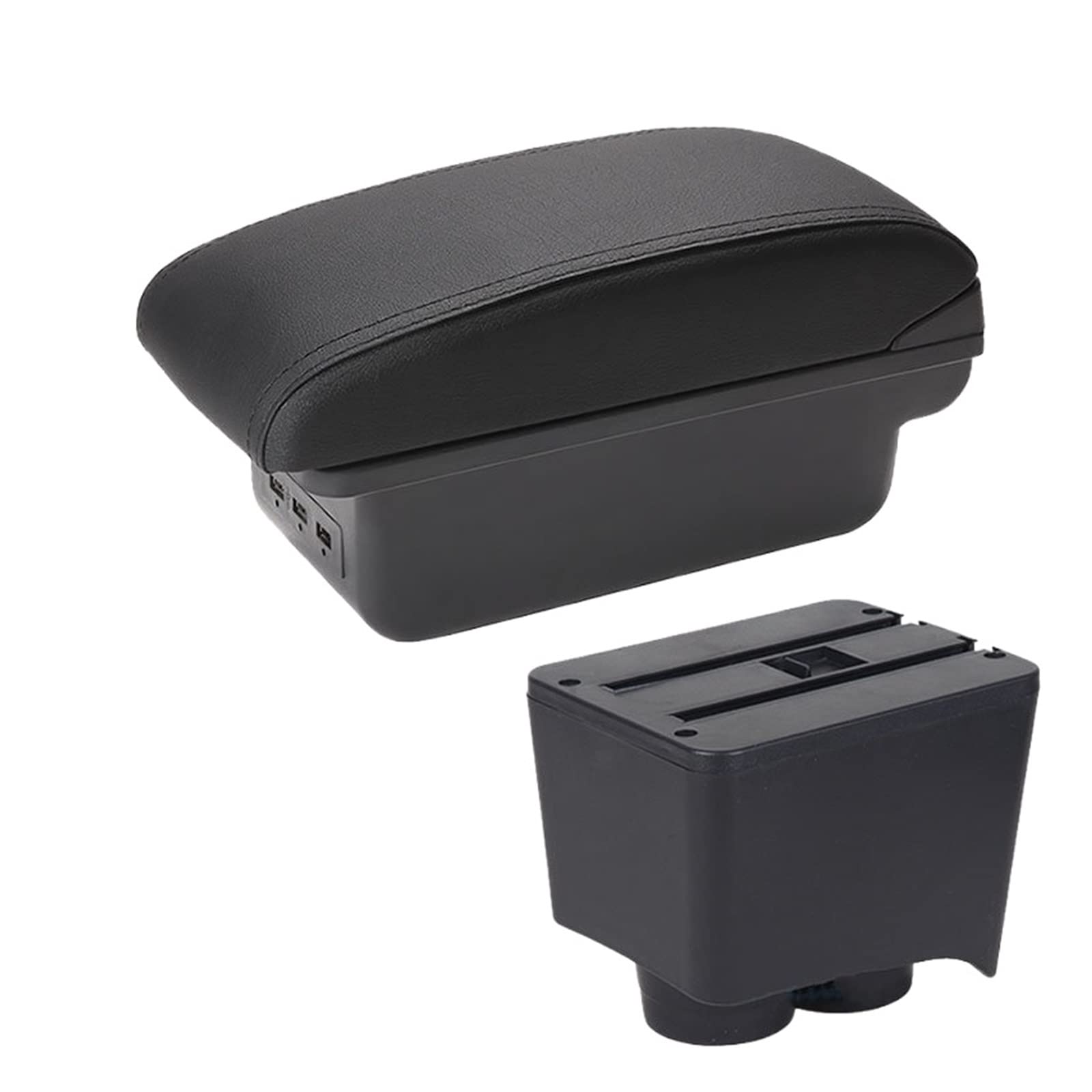 Baiqimv For VW For Polo 9N 3 2002-2009 Car Armrest Box Retrofit Parts Storage Box Car Interior Accessories USB(B2 3USB)
