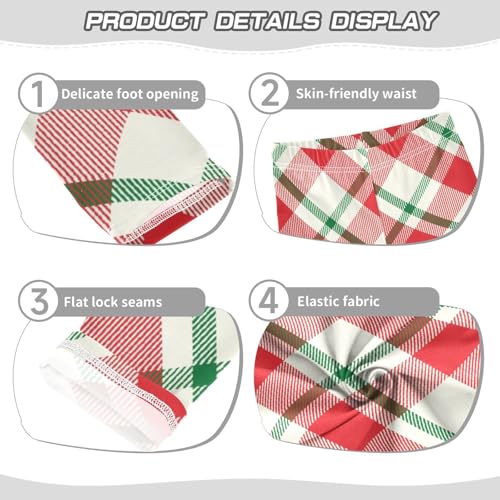 Cream Merry Christmas Plaid Red Big Girls Shorts Cotton Cartwheel Shorts Skater Pants Under Skirt3