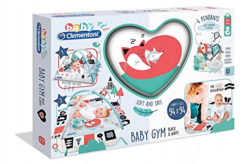 Clementoni Gym pour bébé Noir & Blanc, un tapis design aux matières douces