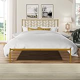 Melpomene Metal Platform Bed Frame with headboard Noise-Free and Non-Slip Standard Steel with Wood...