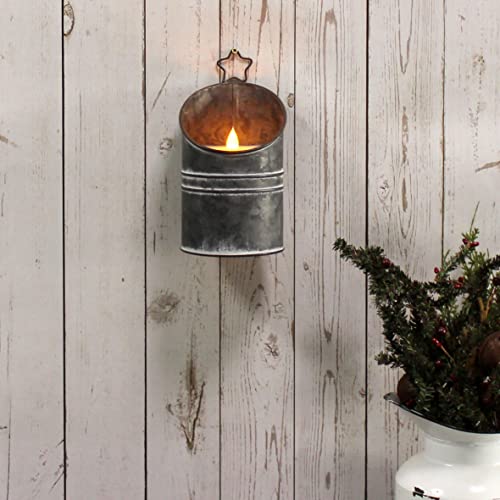 Cvhomedeco. Vintage Galvanized Can Flameless Led Candle thumb #1