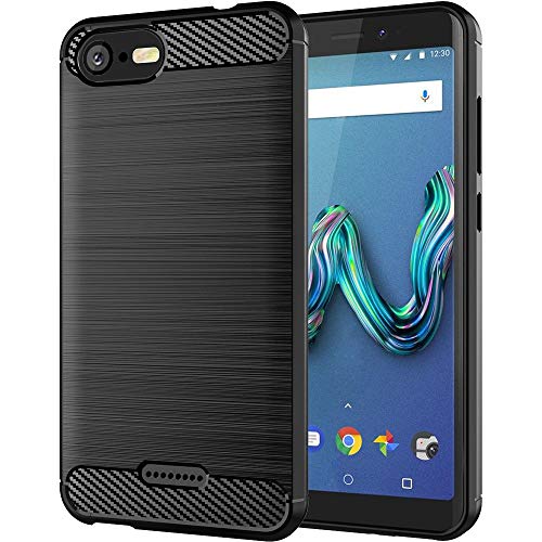 ebestStar - Coque pour Wiko Tommy 3, Etui Protection Motif Carbone, Antichoc Souple TPU, Noir