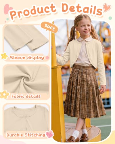 Image of Girls Uniform Long Sleeve Knitted Cardigan