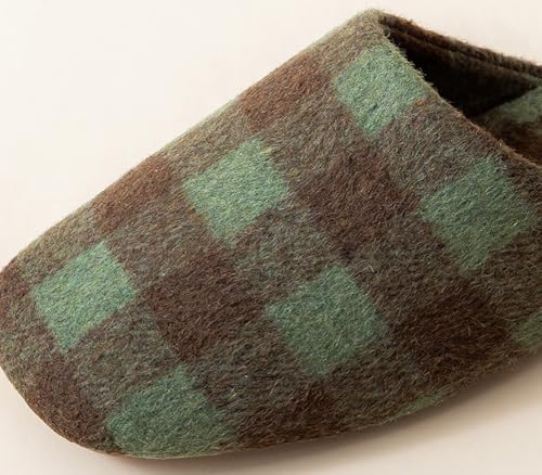 Furry Plaid Mules for Women Men Closed-Toe Silent Slippers Elegant House Shoes Sandals2