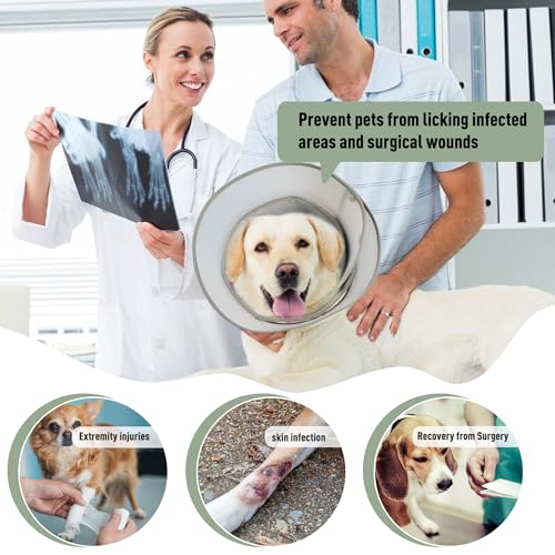 Image of Soft Dog Cone Collar for Large Medium Small Dogs After Surgery, Adjustable Pet Recovery E-Collar, Brown XLarge