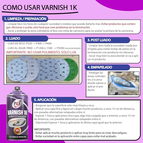 Spezieller Lack für Autoscheinwerfer Polieren, Schutz und Wiederherstellung von Kunststoffscheinwerfern, Varnish Car Headlights, Spray 400 ml