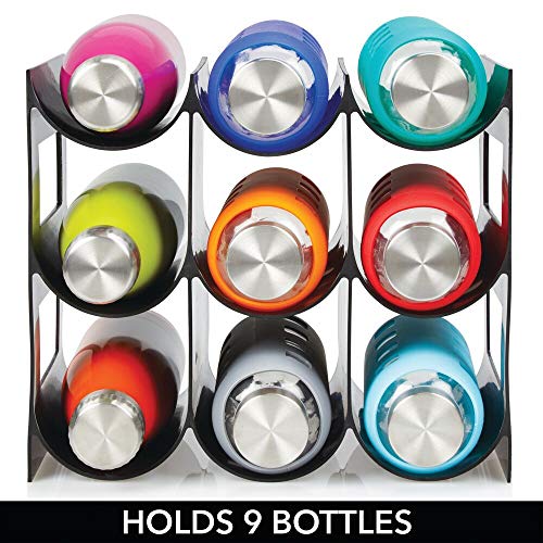 mDesign - Flessenrek - wijnrek - waterflessen/wijnflessen - met 3 etages en 9 houders - voor aanrechten, voorraadkasten… - Afbeelding 4