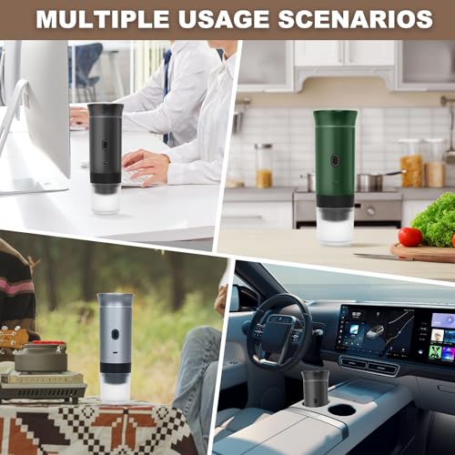 Umisu Tragbare 3-in-1 Espressomaschine Elektrisch, Kapselmaschine und gemahlener Kaffee, Espressomaschine, elektrisch, schnelles Aufheizen, für Büro, Reisen, Camping, Haus (schwarz) – Bild 6