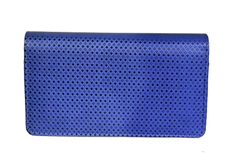 Image of Sukeshcraft Multiple Cheque Book Holder | Original PU Holds Upto 8 Cheque Books, Locker Key Hook, 2 Photo Slots, 1 Pin-Sim Slot, 13 Credit /Debit Card Slots with Matching Zipper (PU -Sky Blue)