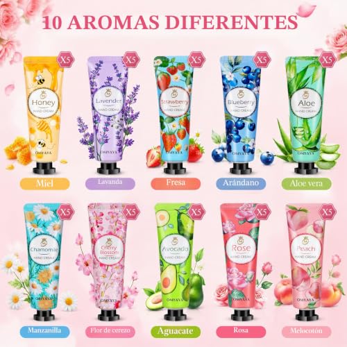 Miniatura 2 de Crema de manos 40 unidades, crema manos 10 aromas, Set crema manos regalo mujere,set hand cream mujer para muy secas, ideal para compañeras, cumpleaños, calendarios de Adviento, Navidad, San Valentín
