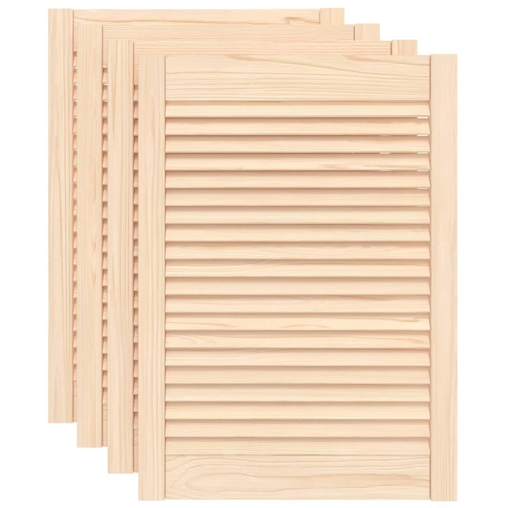 Genérico Puertas de Armario de Lamas 4 uds Madera de Pino 69x49,4 cm,Bricolaje,Accesorios de Bricolaje,Ferretería para armarios,Puertas de armarios,151129
