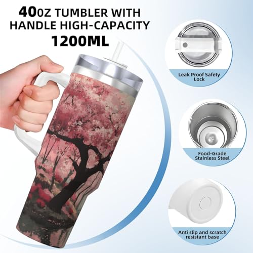 Vaso térmico con diseño romántico cereza 40oz miniatura 4