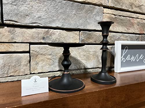 Hosley Antique Bronze Pillar Holder, 5" High. Ideal Gift for Wedding, Party, Special Occasion or as a Candle Holder. W1 - Image 4