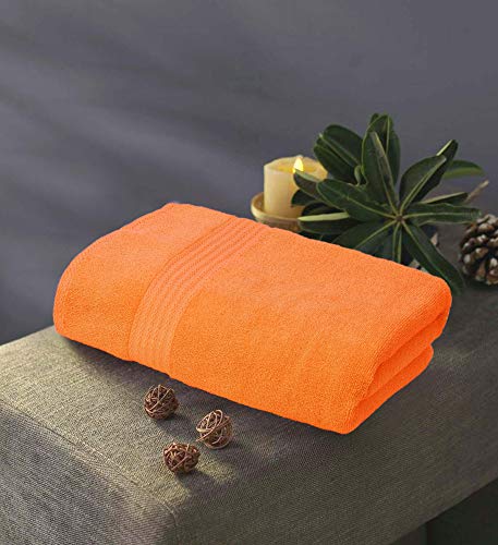 Glamburg Premium Cotton Oversized 2 Pack Bath Sheet 35X70-100% Pure Cotton - Ideal For Everyday Use - Ultra Soft & Highly Absorbent - Machine Washable - Orange #TOP4