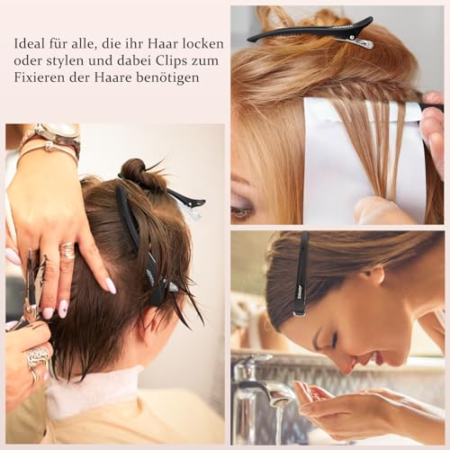 AIMIKE 6 Pack Hair Clips, Hair Clips for Styling and Cutting, Non-Slip Hair Clips with Silicone Band, No-Trace Section Clips for Thick and Thin Hair - Professional Salon Hair Pins