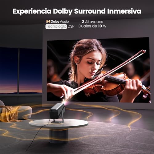 Miniatura 3 de Smart Proyector 4k Netflix Oficial Dolby E-Focus Auto Keystone Wifi Bluetooth 1080p Nativo Proyector Portátil, Full Hd Proyectores Con Zoom Del 50 , Giratorio 360 Para Móvil Pc Cine En Casa