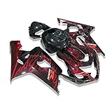 MC Red Flames Complete Fairing Fit for 2004 2005 GSXR 600/750 GSX-R 600 750 Injection Mold ABS Plastics New Bodywork 04 05 M17