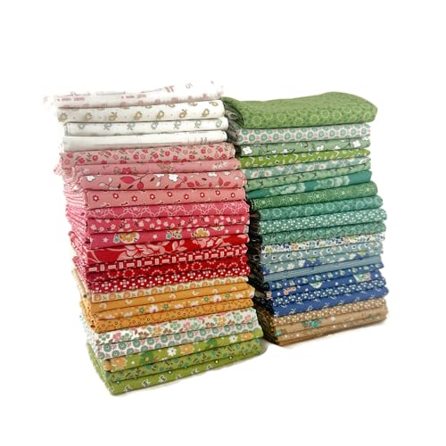 Home Town Fat Quarter Bundle (45 Pieces) by Lori Holt for Riley Blake 18 x 21 inches (45.72 cm x 53.34 cm) Fabric cuts DIY Quilt Fabric