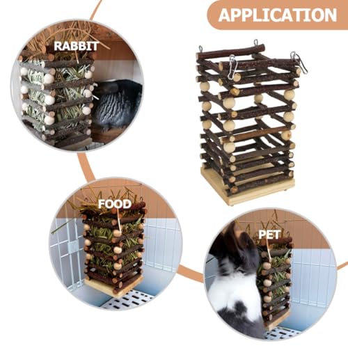 Comedero de madera para conejos con sistema anti-atragantamiento por comer rápido 8