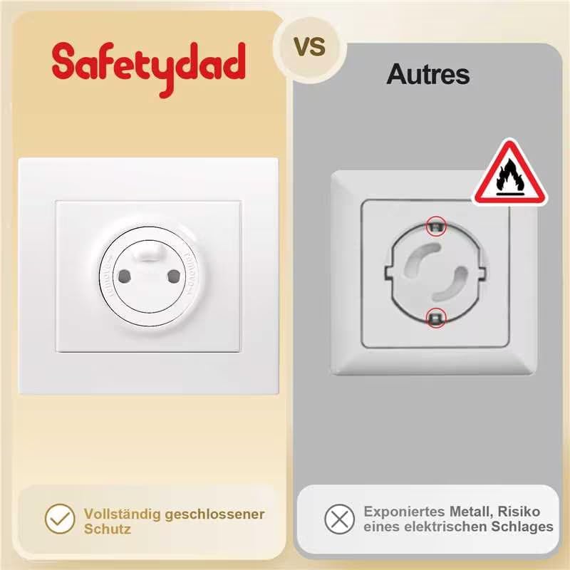 Safetydad Kindersicherung Steckdose – 20 Stück Kindersicherung für Steckdosen Typ E/F, Schutz vor Stromschlag, ohne Werkzeug abnehmbar… – Ansicht 3