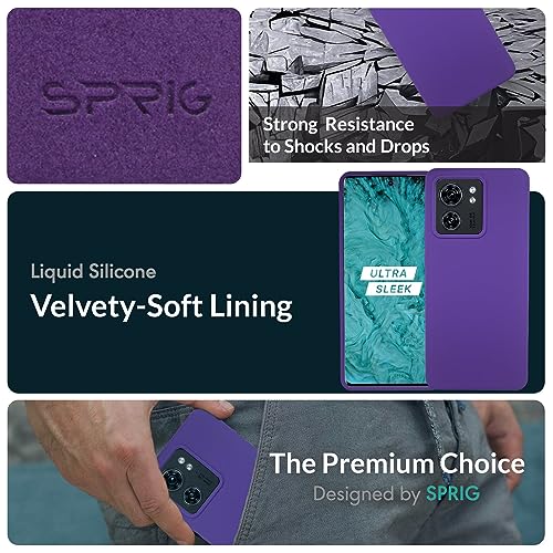 Image of SPRIG Compatible with Moto Edge 40 Premium SilkTone (Liquid Silicone) Back Cover Drop Tested Shock Proof Mobile Case for Men, Women, Boys and Girls with Camera Protection (Dark Violet)