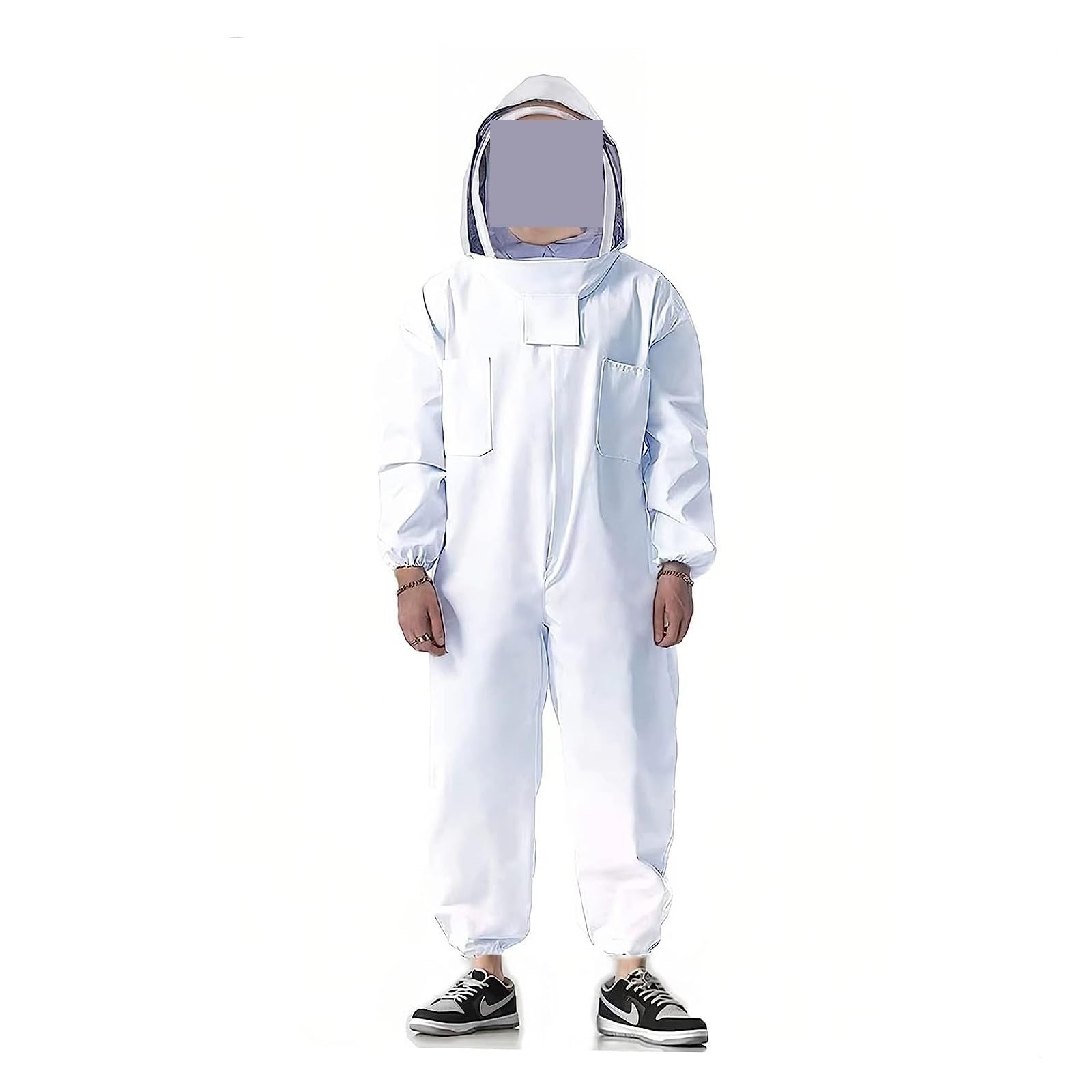Stichsicherer Imkeranzug mit Schutzschleier und Ha Beekeeping Suit Cotton Fencing Veil Ventilated Hood Men Women Multicolor Multiple Sizes(Nero,220)