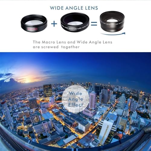 Image of REDWIND (Upgraded) Phone Camera Lens, 0.45X Super Wide Angle 15X Macro Lens Clip-On 2in1 Professional HD Lens Kit for Insta Reel Yotube Vlog Compatible with iPhone iPad & Android Smartphone, Tablets