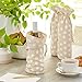 Hallmark Fabric Drawstring Bottle Bags (Pack of 3: White Polka Dots) for Christmas, Housewarmings, Holiday Parties, Birthdays and Valentines Day
