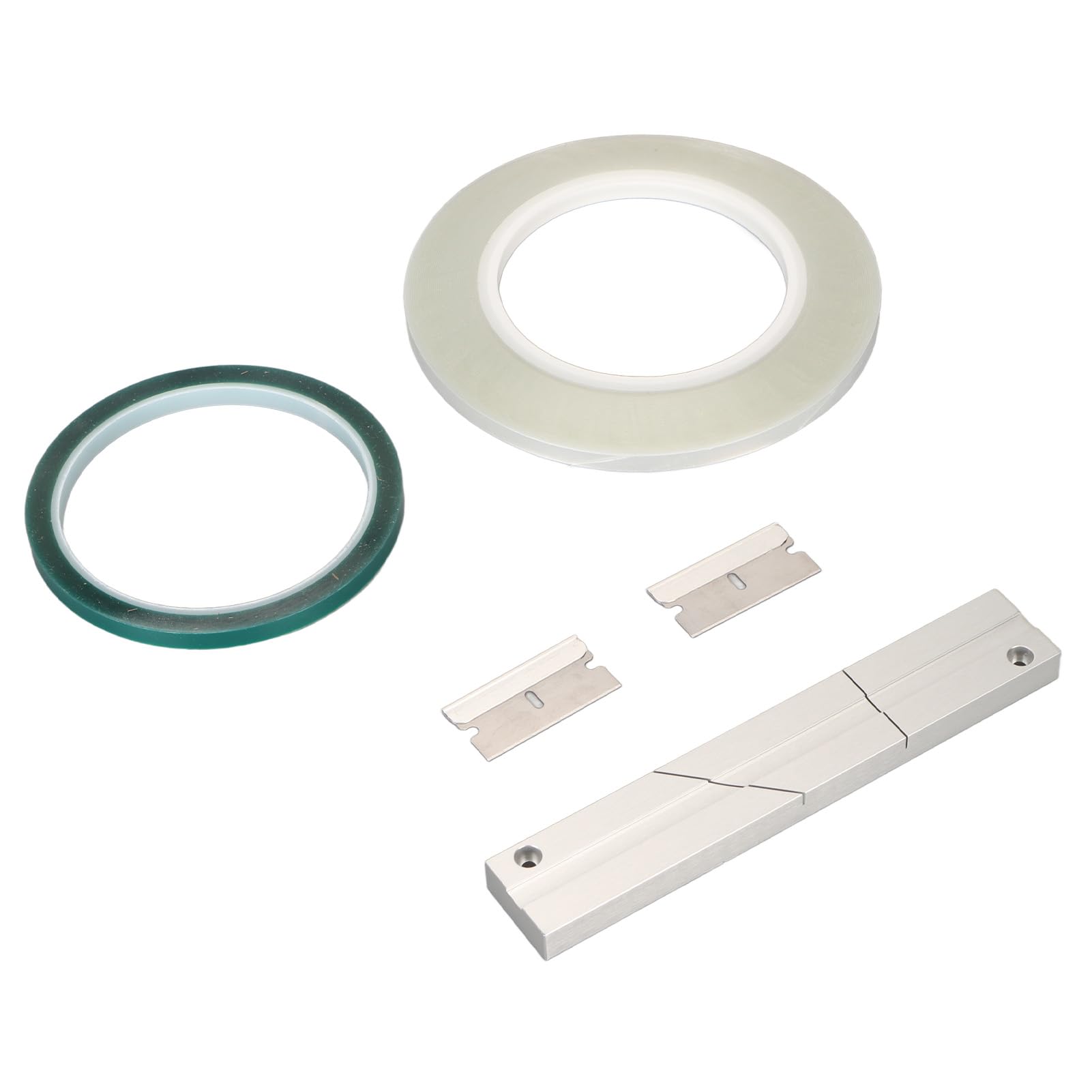 1/4 10 Zoll Spleißblock-Kit, Aluminium-Bandmedien mit Offener Spule und 2 Spleißband-Vorlaufband-Medienklingen für Revoxsonido