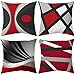 ARNTY Fundas de Cojines 45x45cm, 4 Fundas Cojines Decorativos para Sofa Terciopelo Sencillo y Decorativo Cojines Hojas para Sofá Camas Dormitorio Coche (Arte Moderno, Terciopelo)