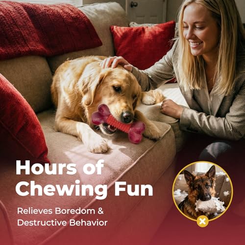 Apasiri Tough Dog Toys for Aggressive Chewers Beef Flavored Long Lasting Bones Large Dogs - image 9