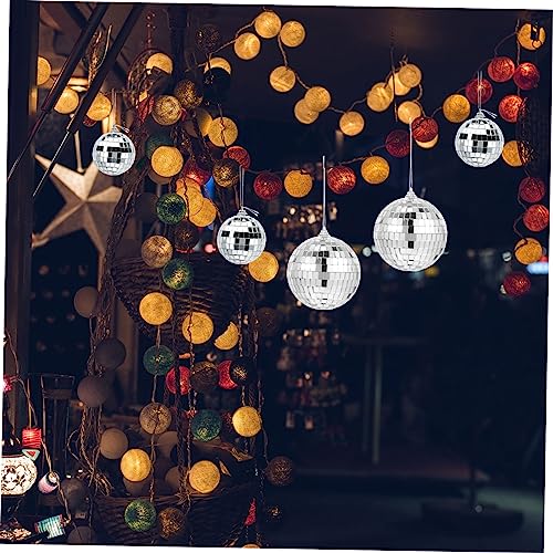 36 piezas Disco reflectante para adornos colgantes plateados para bodas, árboles de Navidad, eventos de baile y decoraciones de banquetes miniatura 3