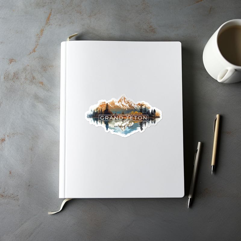 Image of Generic Grand Teton National Park Sticker - Vinyl Waterproof Decal for Car, Laptop, Wall, Window, Water Bottle, Bumper Sticker Size - 3'' Longer Side