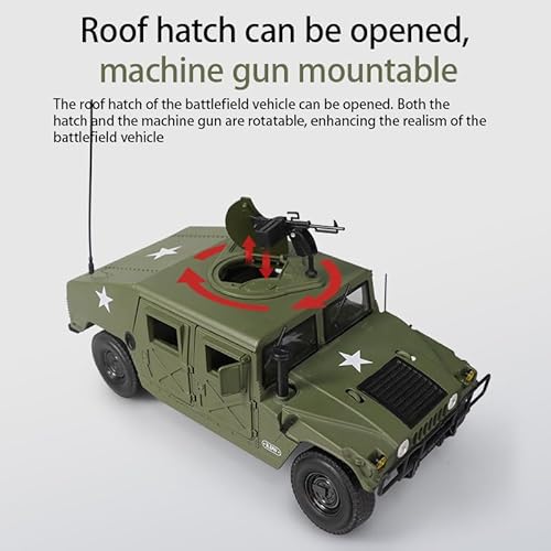 STARBLINK 1/18 Classic Military Diecast Hum-vee Battle Field Armored Vehicles - Retro Army Utility Toy Car Model for Collectors or Gifts - Image 6