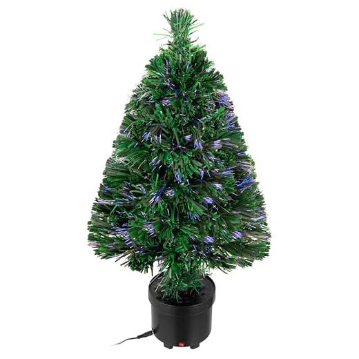 Deuba Sapin de Noël 60 cm Arbre Artificiel 9 Effets de lumière Décoration Maison fêtes