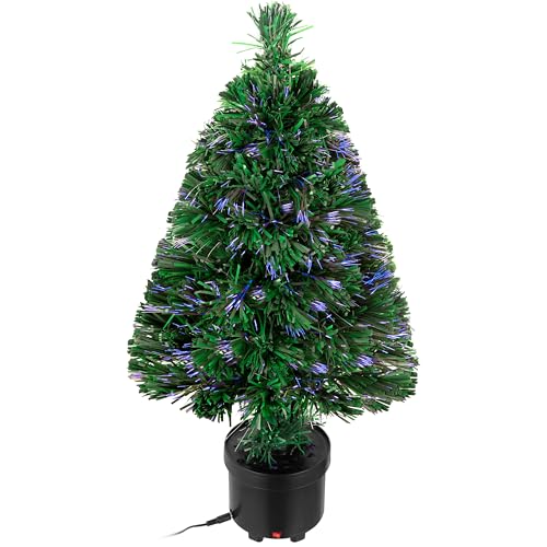 CASARIA® Mini Sapin de Noël Artificiel 66cm 9 Effets Lumineux Changement Automatique Pot Arbre de Noël réutilisable Fibre de Verre Vert